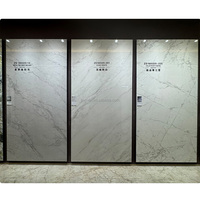 1600x3200mm Batu Sinter Motif Marmer Putih untuk Dinding Dapur, Porselen, Batu Buatan Mewah, Batu Sinter