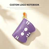 Carnet en PU personnalisé avec motif de chat mignon, logo personnalisé, carnet de poche en cuir portable, cadeau, carnet OEM ODM