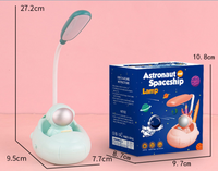 Vente chaude fournir articles dessin animé astronaute taille-crayon support USB charge protection des yeux Led lampe de table veilleuse