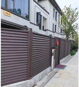 Nhôm đầy đủ sự riêng tư thanh hàng rào phần dưới cùng bịt mắt bài cap Nhôm hàng rào tấm với bài cơ sở cho sân - Product Image 4