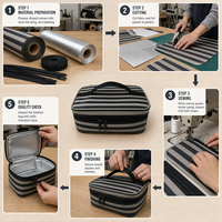 Sac isotherme réutilisable pour le déjeuner, sac isotherme avec doublure en aluminium, fermeture éclair, pour le bureau, le travail, l'école, les pique-niques, le camping, vente en gros personnalisée