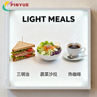 Panneau lumineux LED personnalisé pour menu, utilisation intérieure, rectangulaire, à suspendre au mur, boîte lumineuse LED, dessin de thé au lait à bulles, publicité