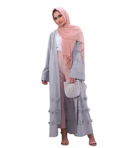 Abaya Malaysia Middle Eastern Muslim Cardigan 3D printed Muslim floor-length robe