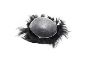 Rambut Palsu Pria Berkualitas Tinggi Ultra Tipis 0.03mm V-Loop Indian Remy <span class=keywords><strong>Hair</strong></span> Lurus Jahitan Tangan Premium Toupee 100% Density Full PU Base - Product Image 2