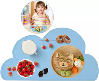 2024 antidérapant bébé nuage forme Silicone napperon Portable nourriture tapis sans BPA réutilisable enfants Silicone Table tapis