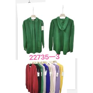Maglione Cardigan con cappuccio lungo da donna decorazione ricamata disponibile in più colori per l'autunno inverno all'ingrosso acquisto all'ingrosso - Product Image 1