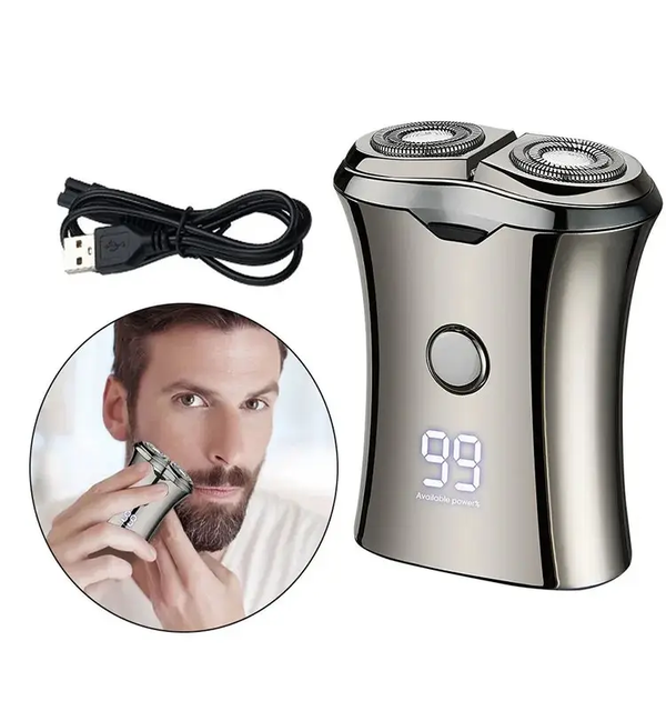 Portable USB Rechargeable Type-C Charging Head Multi-functional IPX7 Mini Men's Electric Shaver with LED Power Display