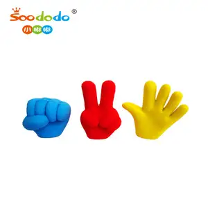 Soododo kualitas tinggi kertas Rock-gunting permainan Novery 3D bentuk hewan penghapus atas pensil untuk anak-anak