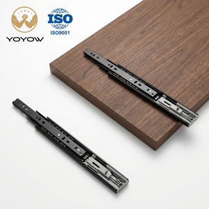 Corredera telescópica de cajón de 35 mm con extensión total de 3 pliegues, cierre suave, rodamientos de bolas, acero laminado en frío, carga de 21-50 kg, para gabinetes de cocina - Product Image 1