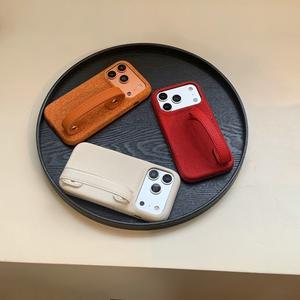 Étui de téléphone en cuir XP1157 avec dragonne, couleur unie, compatible avec Apple 17 PRO MAX, support créatif, <span class=keywords><strong>iPhone</strong></span> 16/15P, nouveau, simple, <span class=keywords><strong>14P</strong></span> - Product Image 3