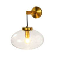 Applique murale en verre couleur laiton, luminaire simple en verre bulle pour chambre, couloir, décoration intérieure