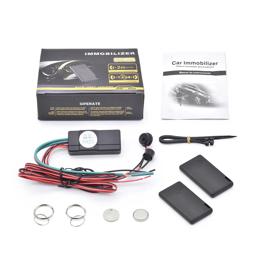 Inmovilizador de alarma automotriz Universal Simple, alarma de arranque/parada de motor remoto RFID de 2,4G con inmovilizador antirrobo