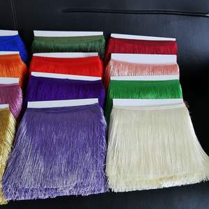 Groothandel 8 Inch 20Cm Glanzend Polyester Zijdeachtige Draad Kettingkwastje Franje <span class=keywords><strong>Trim</strong></span> Voor Jurk - Product Image 5
