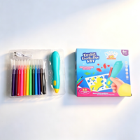 Kit de marqueurs aérographe lavables, ensemble de bricolage pour projets artistiques avec kit de pulvérisation aérographe pour enfants