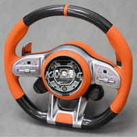 Volant en cuir orange en fibre de carbone personnalisé en gros pour Mercedes Benz Nouveau CLS GLE W213 W238 W205 W222 W463 W167