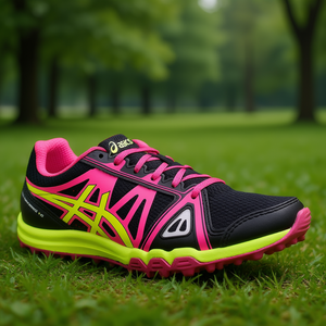 รองเท้าวิ่งผู้หญิง Asics Hyper Rocket Girl Xc สีดำ ชมพูร้อน ฟลัชเยลโลว์ - Product Image 3
