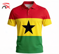 Chemises personnalisées pour supporters de football, manches courtes, imprimées, drapeau du Ghana, polo pour les matchs sportifs 2026