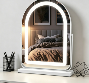 Modern Arched LED <b>Vanity</b> Mirror Touch Control Makeup Mirror Freestanding <b>Dressing</b> <b>Table</b> Bathroom Bedroom Use - Product Image 1