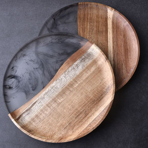 <span class=keywords><strong>Plateau</strong></span> en bois à motif uni, style <span class=keywords><strong>chinois</strong></span> rétro, <span class=keywords><strong>plateau</strong></span> à fruits simple, <span class=keywords><strong>plateau</strong></span> à thé en résine époxy, <span class=keywords><strong>plateau</strong></span> à dîner en bois - Product Image 1