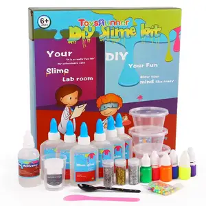 Educatief Diy Speelgoed Verkoop Kids Kinderen Slime Kit Clear Lijm Kleur Activator Container Fles Set Oem Maak Uw Eigen Slime