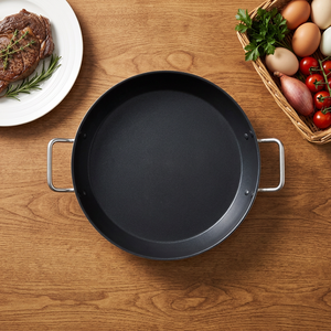 Sartén Redonda de Acero Inoxidable para Mariscos, con Doble Asa, Fondo Plano, Resistente al Calor, Antiadherente, para Paella, Apta para Estufas de Inducción y Gas - Product Image 2