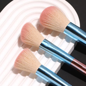 Juego de brochas de maquillaje metálicas profesionales, brocha de maquillaje facial de contorno de base en ángulo, brocha de <span class=keywords><strong>belleza</strong></span> cromada con logotipo personalizado, venta al por mayor - Product Image 3