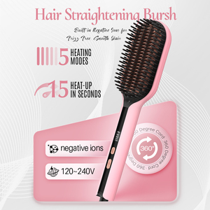 <span class=keywords><strong>Cepillo</strong></span> <span class=keywords><strong>Alisador</strong></span> de Cabello SMET Magic PTC de Calentamiento Rápido, con Mango de Plástico Anti-Quemaduras, Profesional para Salón y Hogar, para Todo Tipo de Cabello - Product Image 2