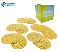 Disque de ponçage en oxyde d'aluminium doré DNSCHIE 5 pouces 8 trous, dureté moyenne, grain P60-P320, épaisseur 1 mm, pour ponceuse orbitale automobile OEM