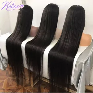 6x6 30 Inches Bone Kinky Straight Hd Full Lace Closure Wig For Black Women,Raw Natural Straight Vietnamese Wefted Human Hair Wig