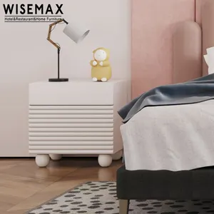 WISEMAX FURNITURE寝室セット子供寝室安いモダンな北欧の正方形のナイトスタンドベッドサイドテーブル寝室用エンドテーブル