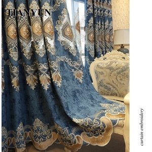 <span class=keywords><strong>Rideaux</strong></span> occultants européens brodés de style luxueux en chenille polyester isolant, personnalisables, <span class=keywords><strong>pour</strong></span> chambre et salon, vente directe - Product Image 6
