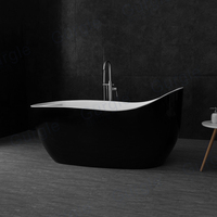 Baignoires autoportantes de luxe Gurgle pour salle de bain, baignoire moderne, baignoire en acrylique blanche, noire, couleur mixte, pour adultes
