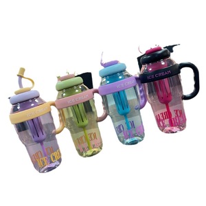 Botol Minum Plastik <span class=keywords><strong>Reusable</strong></span> 1200ml, Dapat Dikustomisasi, dengan Sedotan, Pegangan, dan Infuser, Dilengkapi Tutup Sedotan - Product Image 5