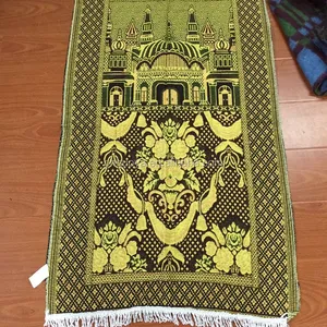 Thread Muslim Pray Rug Amarelo Jacquard Moderna Máquina Lavável Tapetes Máquina Made Low Pile Algodão Pano Tapetes Set Quarto 1000pcs