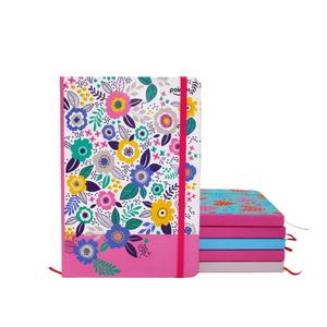 Journal intime personnalisé A5 à couverture rigide, cahier d'affaires pour étudiants, reliure à anneaux élastique à coudre en cuir imprimé offset - Product Image 3