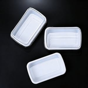 Caixas Quadradas de PET Descartáveis e Recicláveis para Alimentos, Personalizadas por Atacado, com Tampas Transparentes para Bolos, Sanduíches, <span class=keywords><strong>Hot</strong></span> Dogs, Sushi e Hambúrgueres - Product Image 3