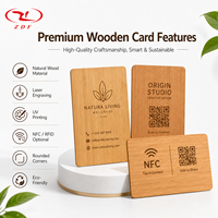 Carte de visite NFC en bois personnalisée, carte intelligente RFID en bambou 213, carte de membre d'hôtel gravée au laser, code QR, impression OEM ODM