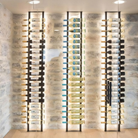 Porte-vin de luxe en acier inoxydable Foshan, design moderne haut de gamme avec LED, pour montage au sol ou au plafond, mobilier de maison, taille et couleur personnalisables, idéal pour bar.