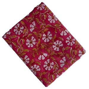 ผ้าฝ้ายทอมืออินเดียลายดอกไม้แบบอิฐบล็อกจากเมืองชัยปุระ เนื้อผ้านุ่ม น้ำหนักปานกลาง 280 GSM ระบายอากาศได้ดี เป็นมิตรกับสิ่งแวดล้อม เหมาะสำหรับใช้ในบ้าน รับผลิตแบบ OEM - Product Image 1