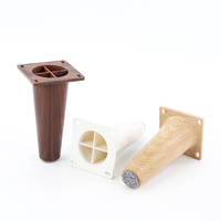 Pieds de meubles en plastique résistants à l'humidité, coniques, 150 mm, imitation bois, avec plaque de fixation pour canapé et armoire