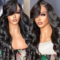 Perruque Lace Frontale Body Wave en Cheveux Humains, Sans Colle, Dentelle HD, Vente en Gros pour Femmes Noires, Provenant de Fournisseur Vietnamien de Perruques Naturelles
