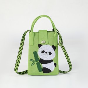 Exquisito Bolso de Ganchillo para Mujer, Modelo Lady Panda, Bolso de Algodón de Color Sólido, Cartera para Teléfono Tejida a Crochet - Product Image 3