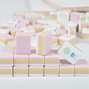 Pastel Pink <b>Mahjong</b> Tiles Floral Printed <b>Mahjong</b> <b>Set</b> Tabletop Game Pieces for Family Entertainment - Product Image 2