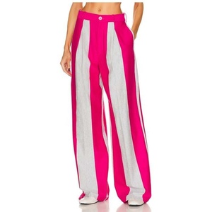 Nouveau pantalon large pour femme, couleur personnalisée, taille ajustable, décontracté, en lin et coton, style OOTD - Product Image 1