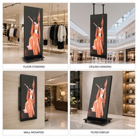 Pantalla LED Inteligente con Control WiFi para Carteles, Pantalla Digital para Interiores P2.5, Pantalla Publicitaria con Soporte de Pie, 640x1920 mm