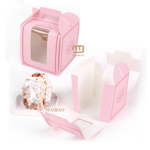Cajas <span class=keywords><strong>de</strong></span> Papel para Repostería Personalizadas, <span class=keywords><strong>Pequeñas</strong></span>, Color Rosa, para Pasteles, Galletas, Donuts, con Asa y Ventana - Product Image 3