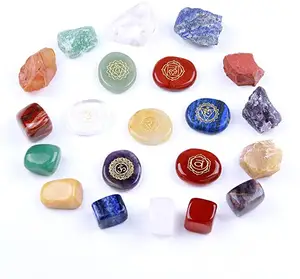 7 Chakra Crystal Stones Tumbled Gemstones With Reiki Symbols 7 Chakra Stone Healing Feng Shui Wicca Craft Set