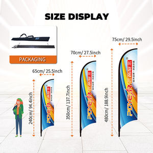 Bandera Personalizada Tipo Lágrima para Ferias Comerciales, Bandera de Pluma para Eventos en Interiores y Exteriores, Desayuno, Comida Rápida, Restaurante de Hot Dogs, con Logotipo Personalizado - Product Image 5