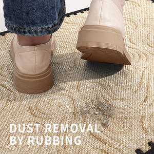 Tapete de Entrada para el Hogar con Suela de Caucho y Cáñamo Sally, Rectangular, con Patrón Abstracto, Antideslizante y Lavable a Máquina - Product Image 3