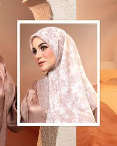 ماليزيا Bawal القطن الفوال المطبوعة وشاح مربع نمط الأزهار الحجاب للنساء المسلمات - Product Image 2